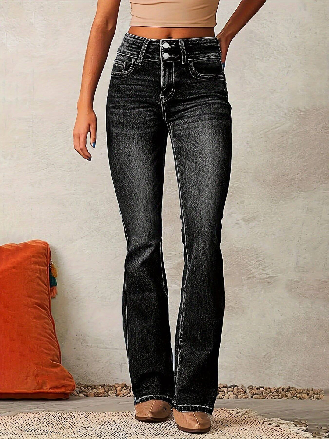 Alessia - Retro High Waist Flared Jeans