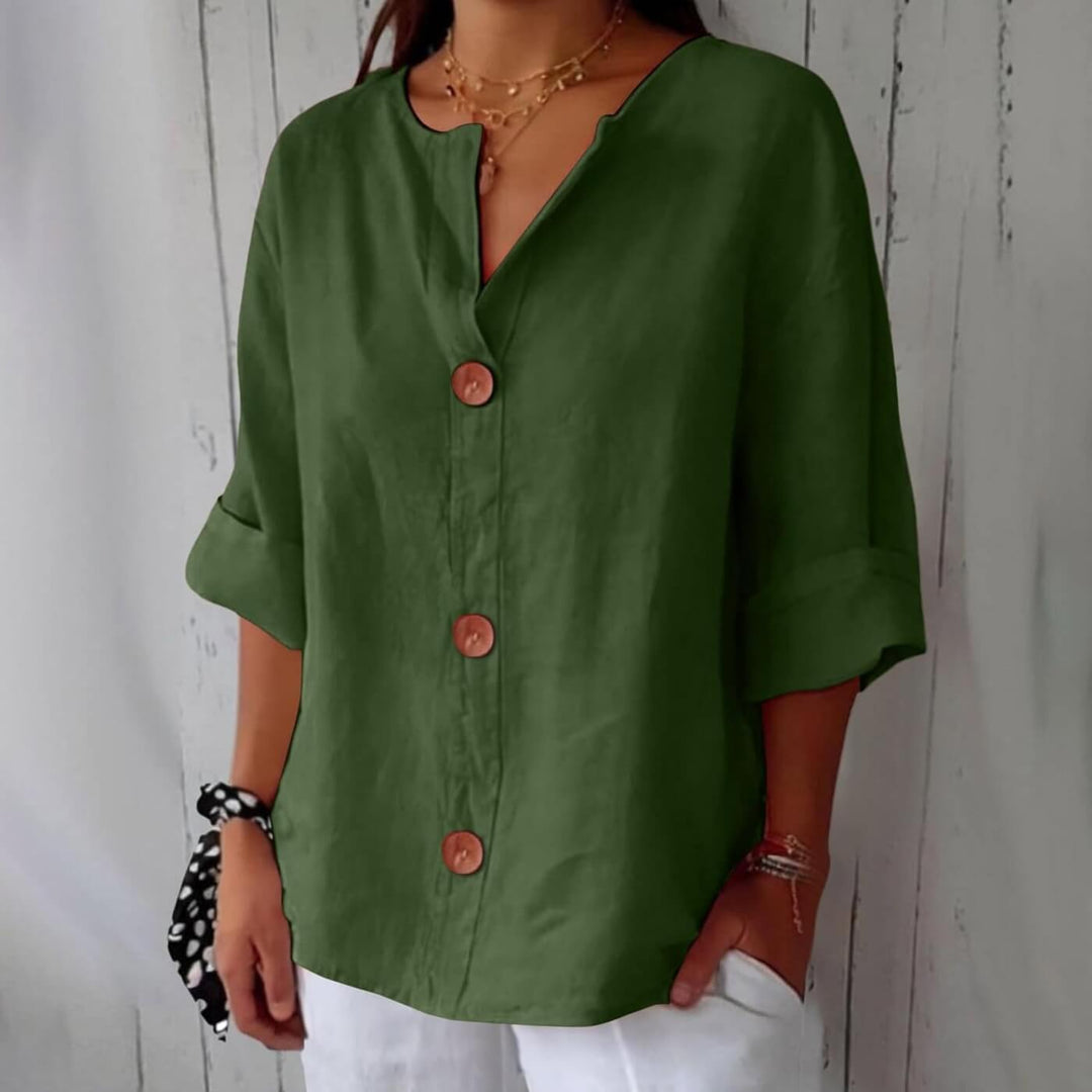 Amaya - Casual Linen Blouse