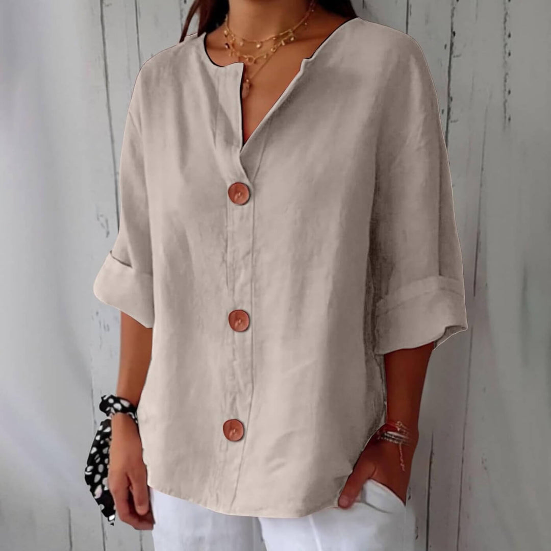 Amaya - Casual Linen Blouse