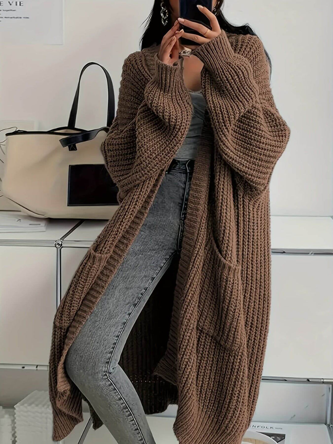 Amelia - Warm Knitted Long Cardigan