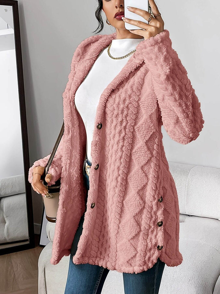 Amelia - Comfortable Plush Hooded Cardigan
