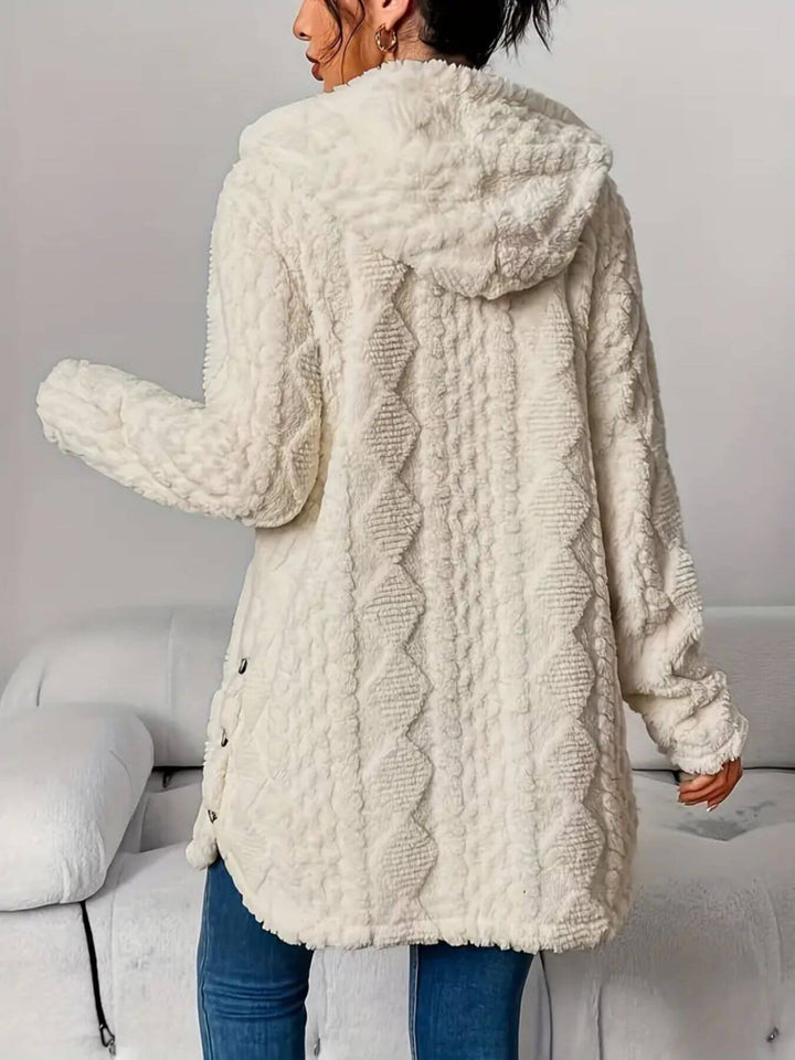 Amelia - Comfortable Plush Hooded Cardigan