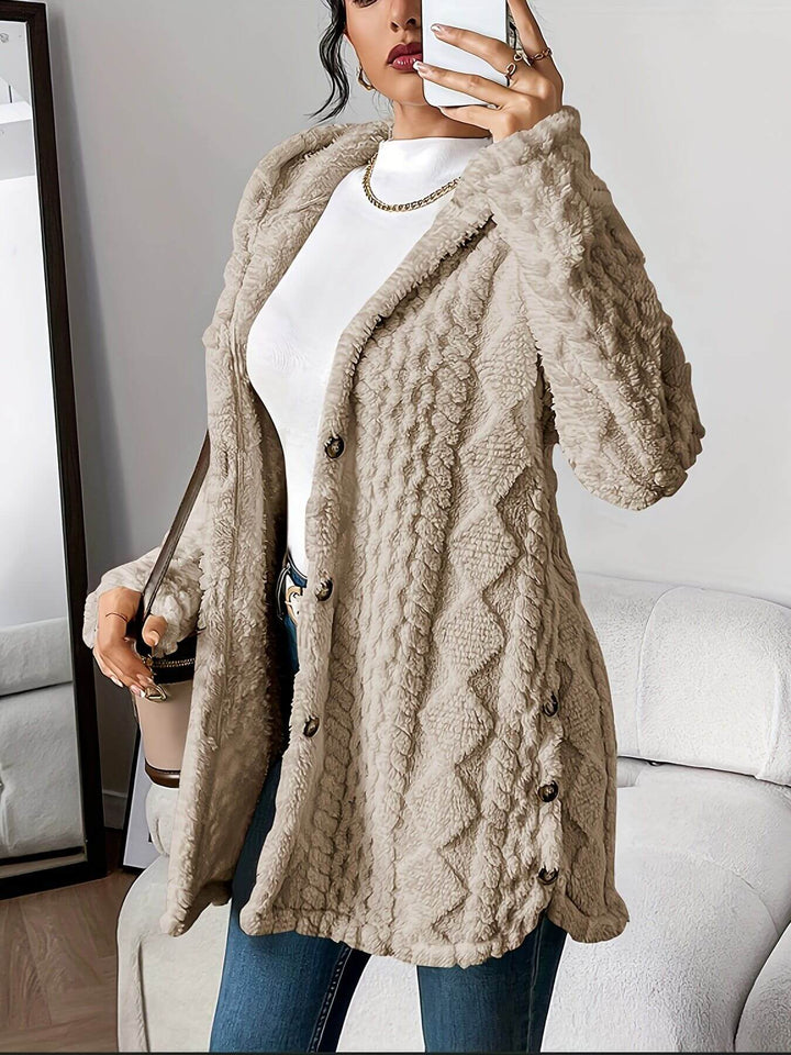 Amelia - Comfortable Plush Hooded Cardigan