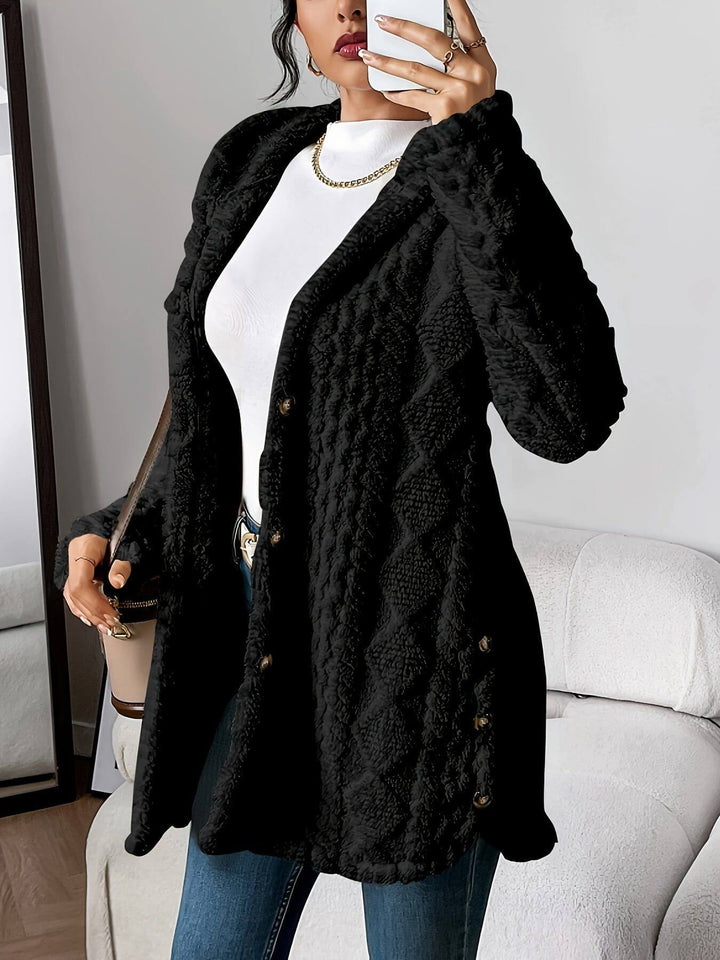 Amelia - Comfortable Plush Hooded Cardigan