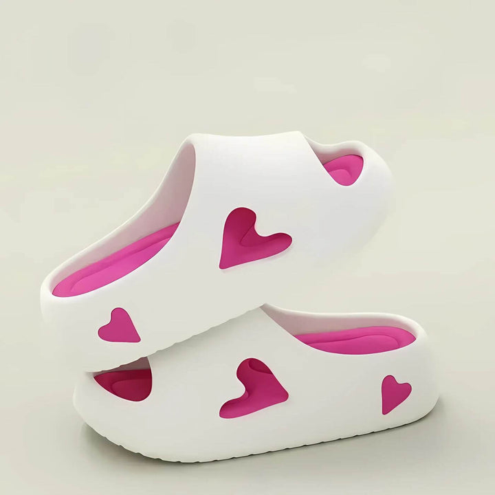 Amoura - Hollow Heart Design Cloud Flip Flops