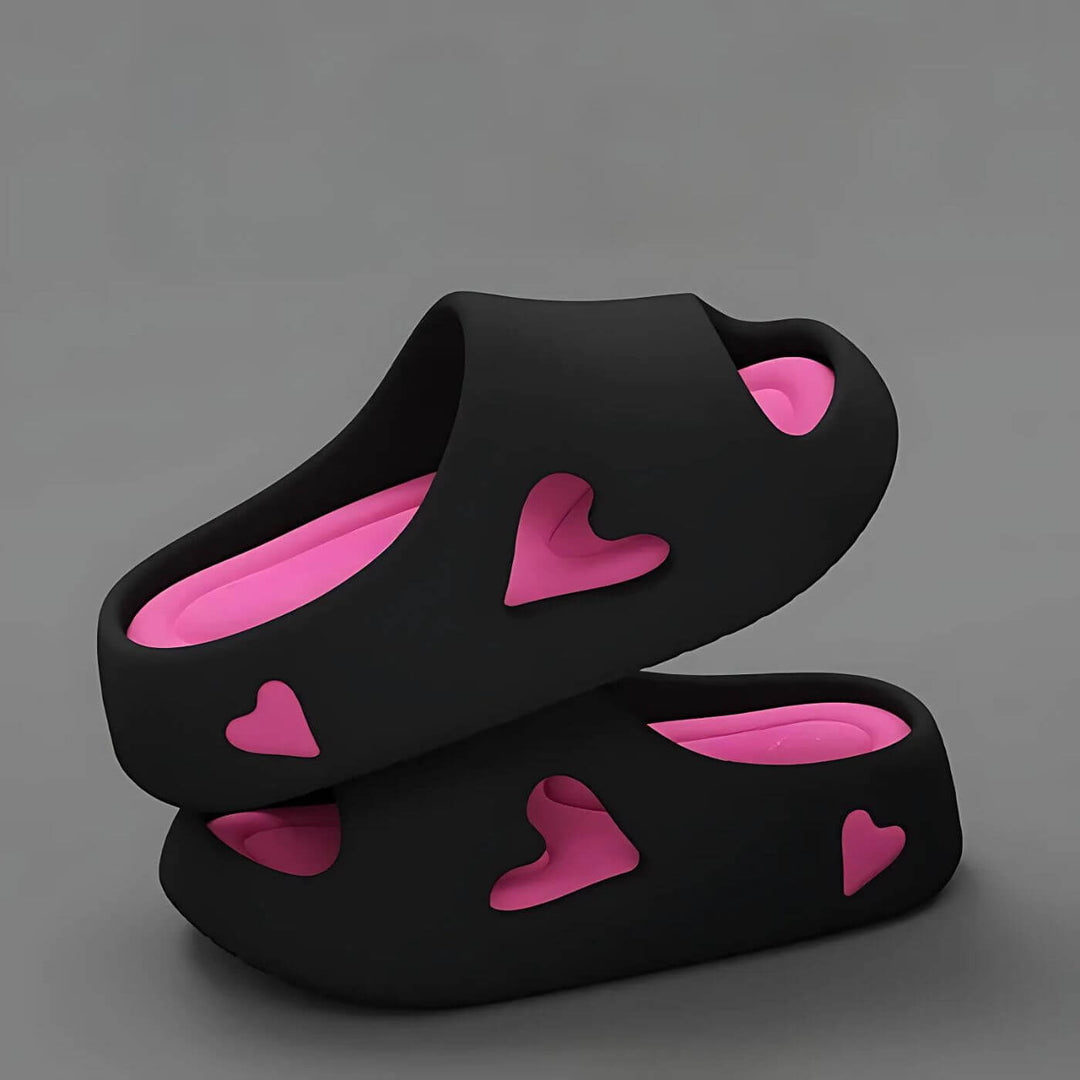 Amoura - Hollow Heart Design Cloud Flip Flops