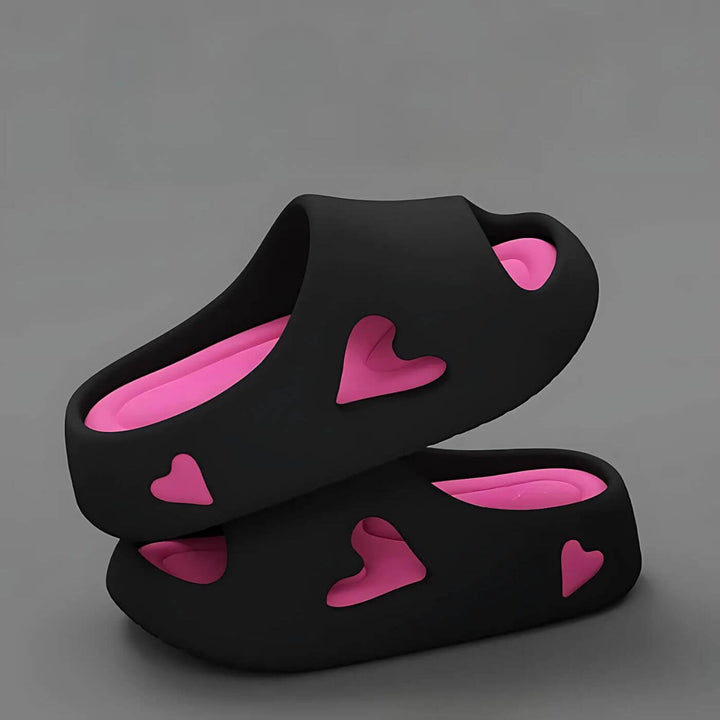 Amoura - Hollow Heart Design Cloud Flip Flops