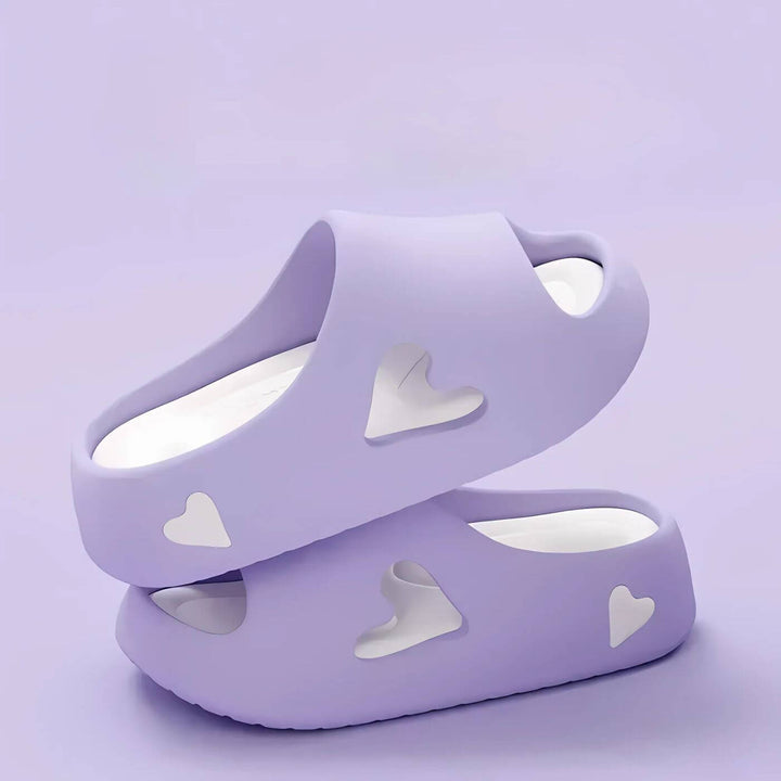 Amoura - Hollow Heart Design Cloud Flip Flops