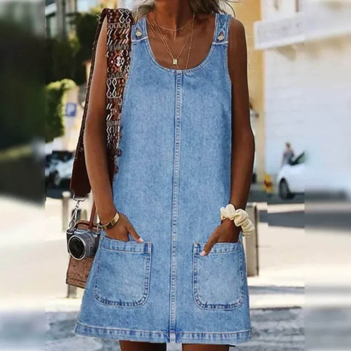 Arielle – Comfortable Sleeveless Denim Dress