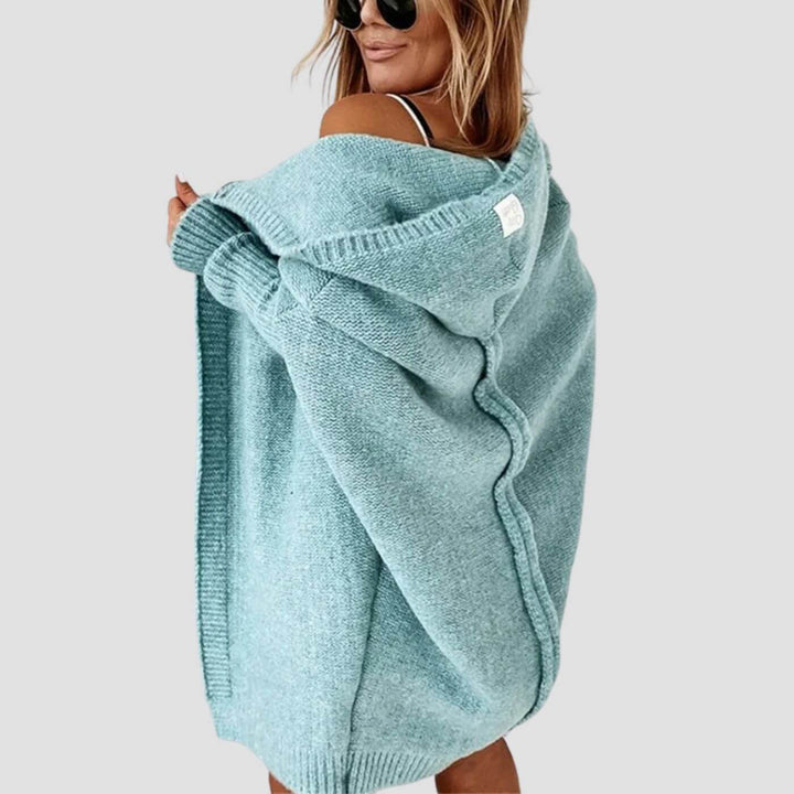 Athena - Comfortable Knit Hooded Cardigan