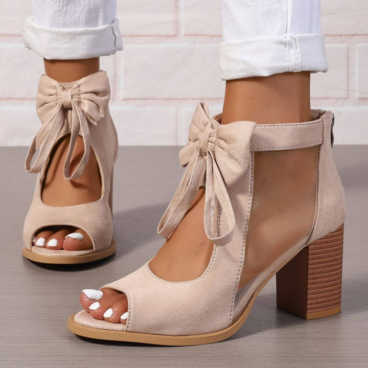 Blaire - Bow Charm Chunky Heels Orthopedic Sandals