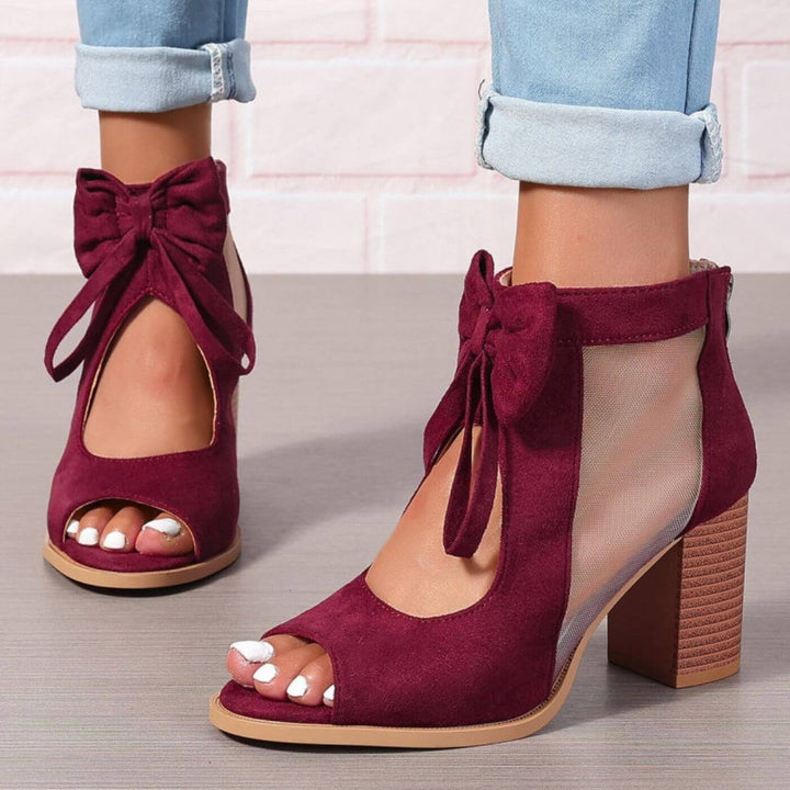 Blaire - Bow Charm Chunky Heels Orthopedic Sandals