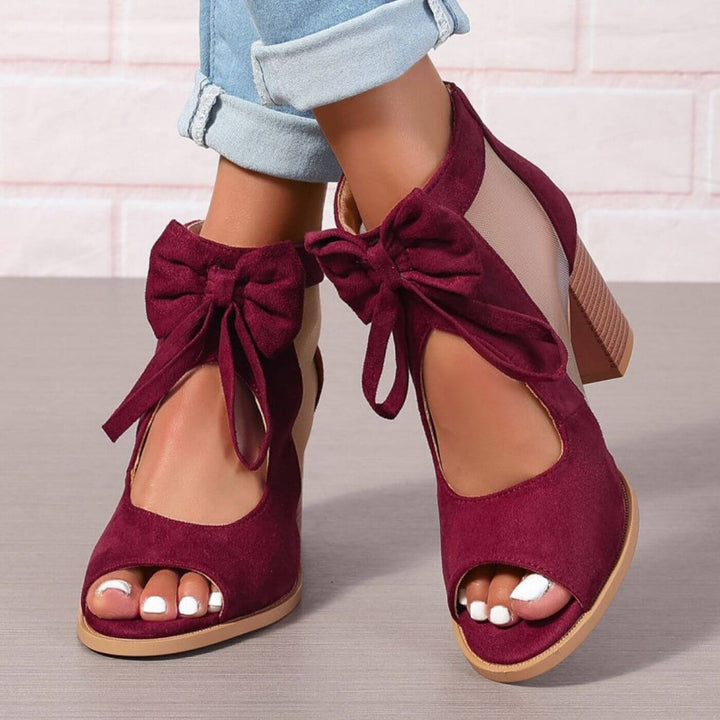 Blaire - Bow Charm Chunky Heels Orthopedic Sandals