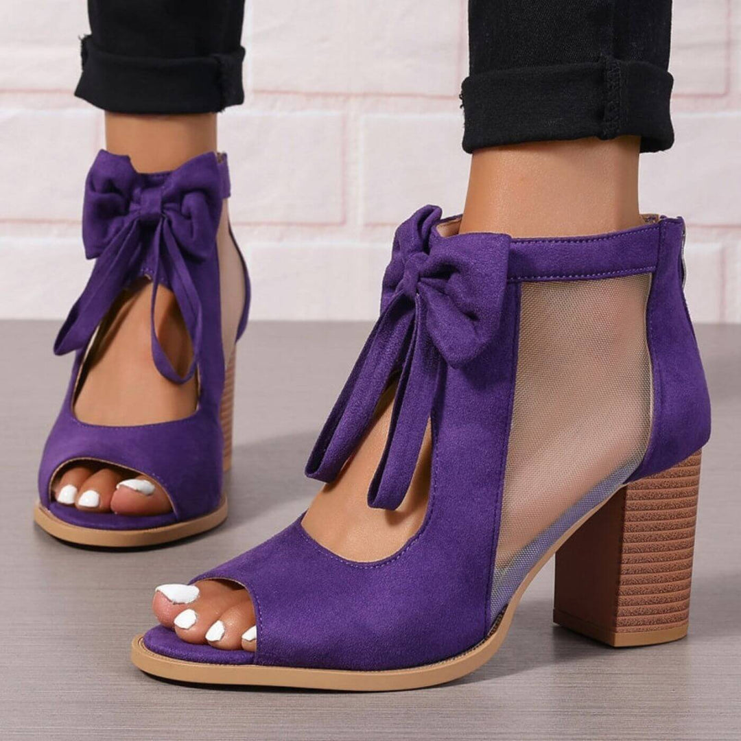 Blaire - Bow Charm Chunky Heels Orthopedic Sandals