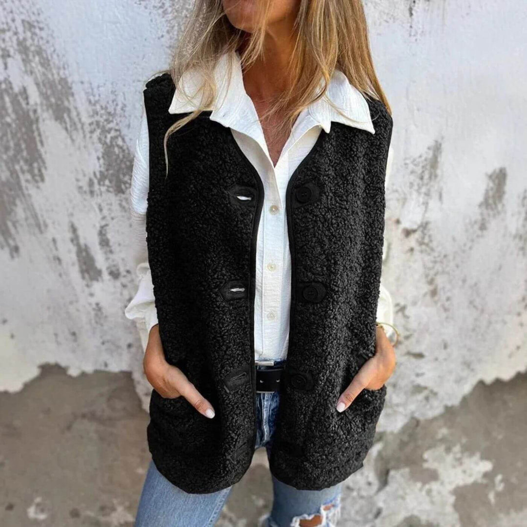 Camila - Winter Fleece Button Down Vest