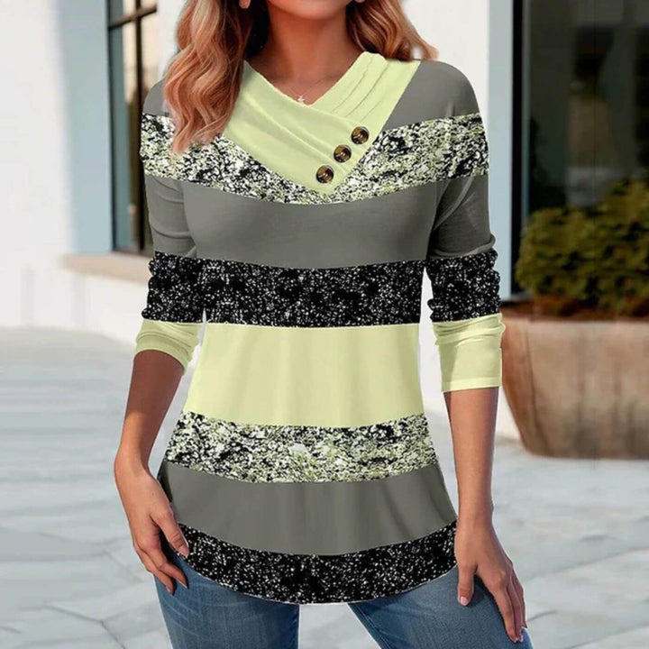 Candice - Elegant V-neck Striped Sweater