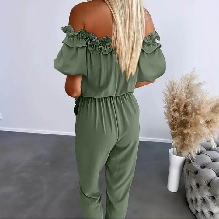 Claire - Stylish Off Shoulder Tie Waist Jumpsuit