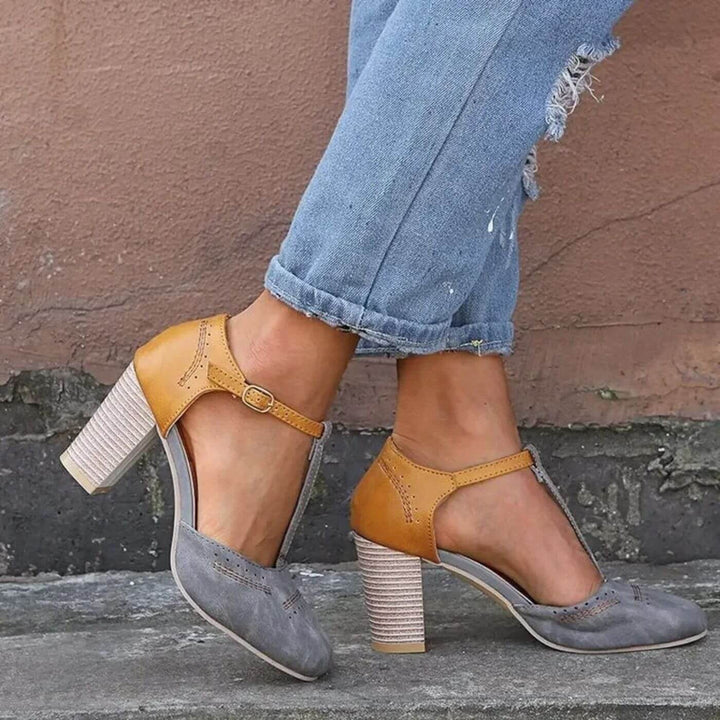 Clarice – Elegant Block Heel Orthopedic Sandals