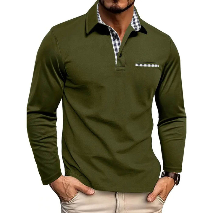 Damian - Comfortable Long-Sleeve Polo Shirt