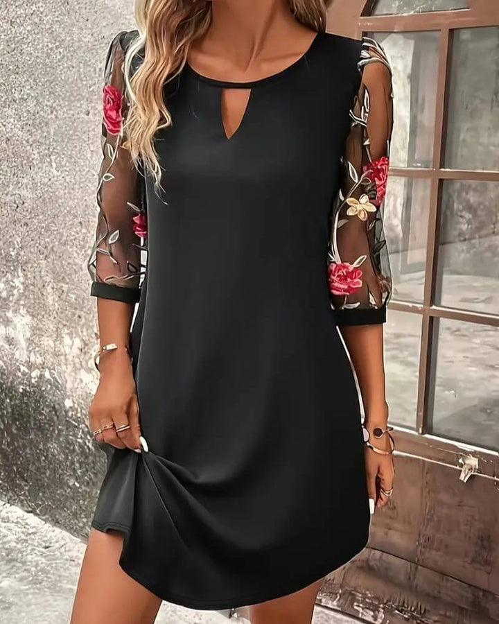 Eden - Elegant Floral Embroidered Mini Dress