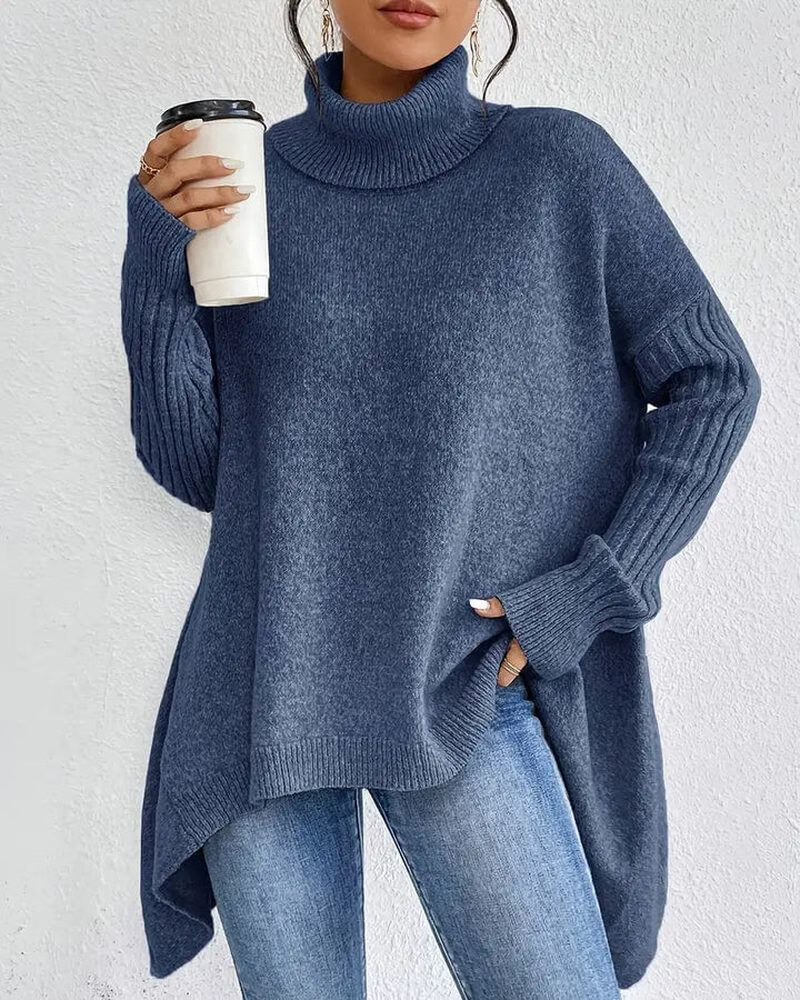 Elena - Elegant Asymmetrical Turtleneck Sweater