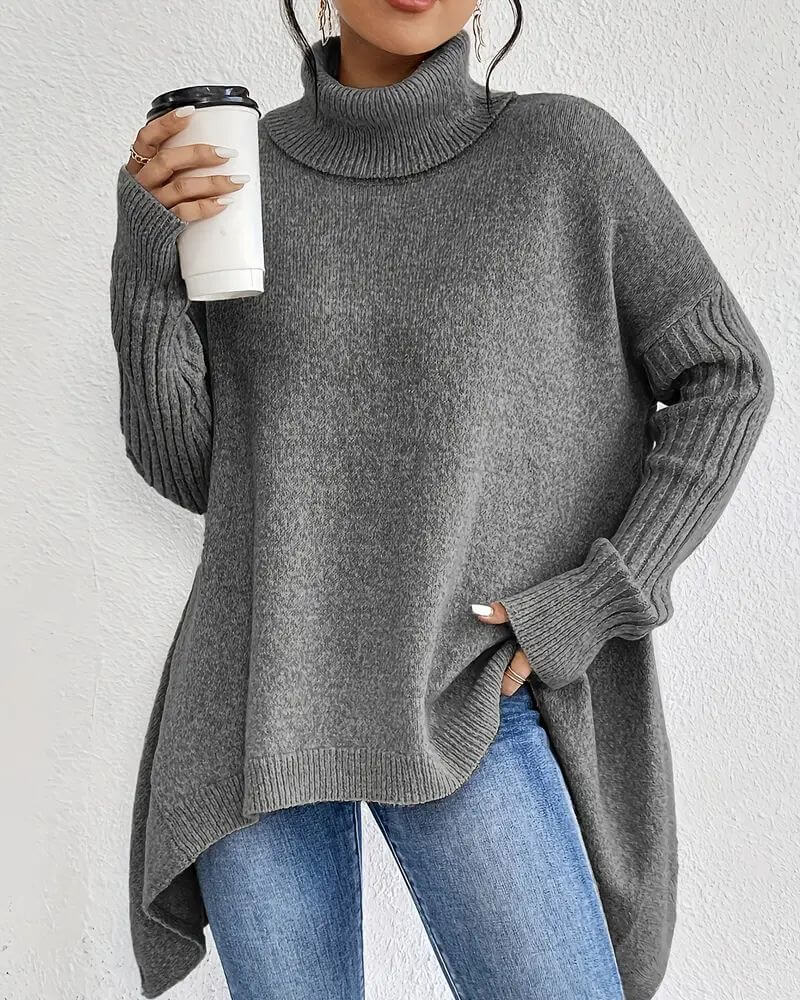 Elena - Elegant Asymmetrical Turtleneck Sweater