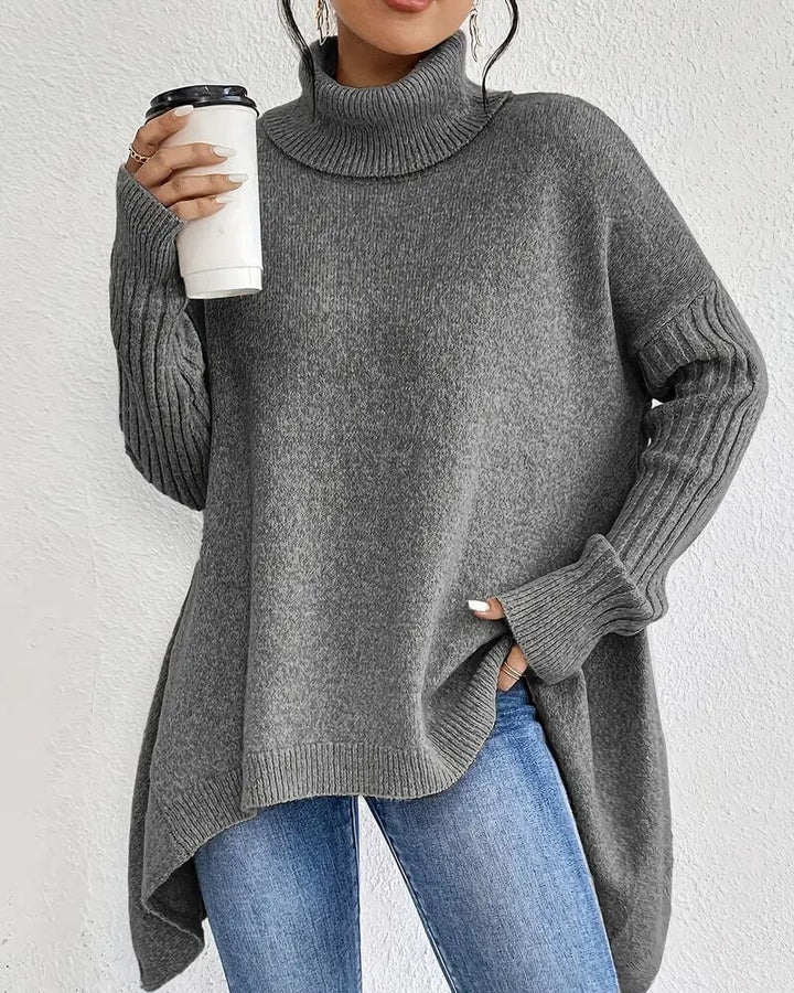 Elena - Elegant Asymmetrical Turtleneck Sweater