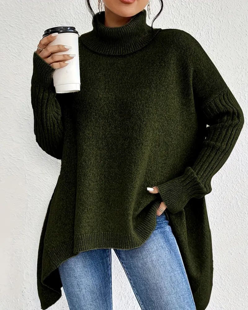 Elena - Elegant Asymmetrical Turtleneck Sweater