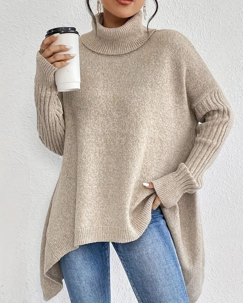 Elena - Elegant Asymmetrical Turtleneck Sweater