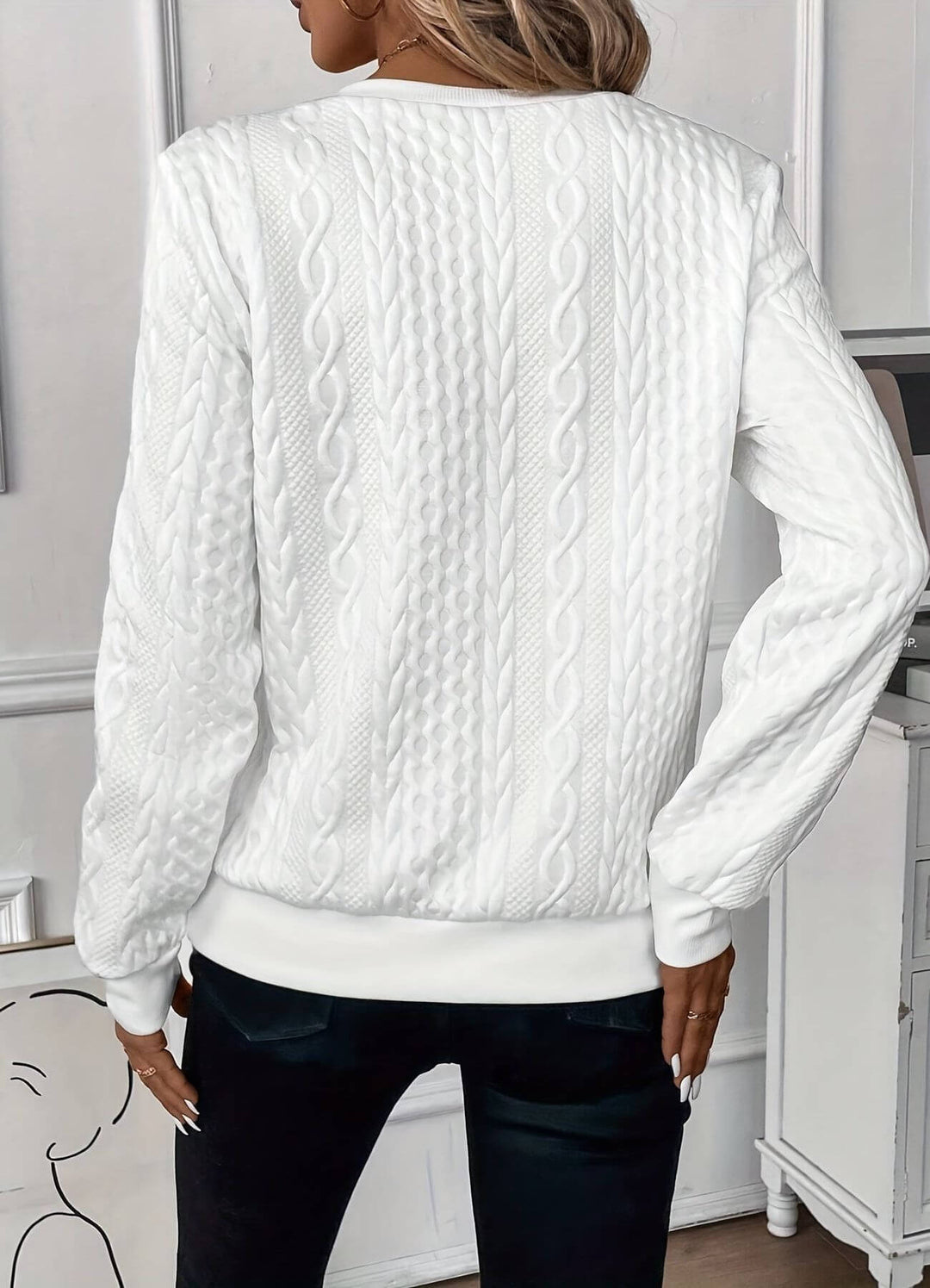 Elizabeth - Comfortable Textured Half Zip Sweater