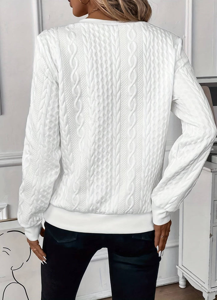 Elizabeth - Comfortable Textured Half Zip Sweater