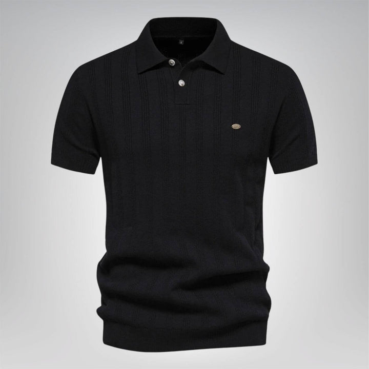 Emanuel - Ribbed Knit Comfortable Polo Shirt (1+1 FREE)