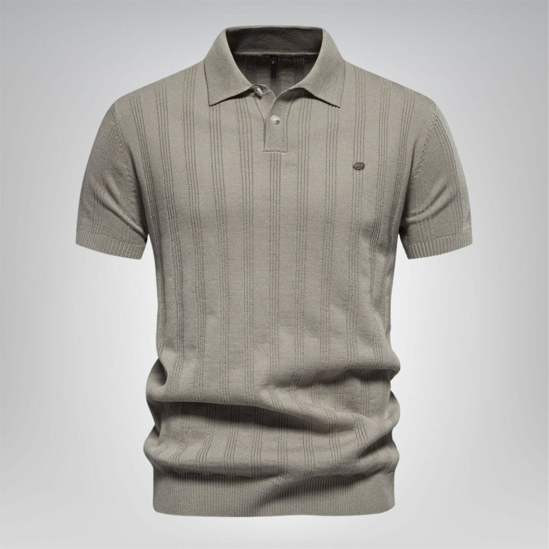 Emanuel - Ribbed Knit Comfortable Polo Shirt (1+1 FREE)