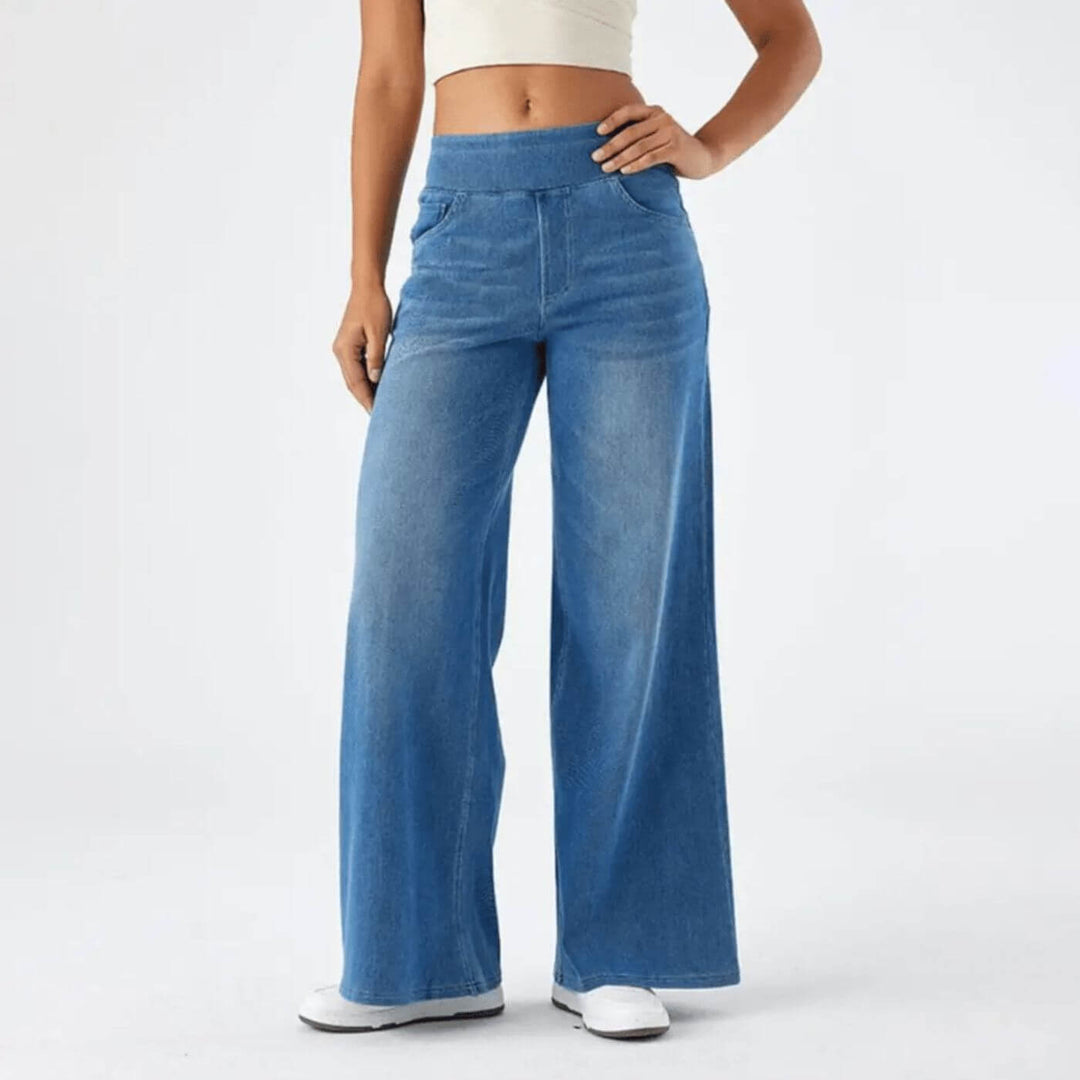 Emery - Elastic Waist Comfortable Wide Leg Pants