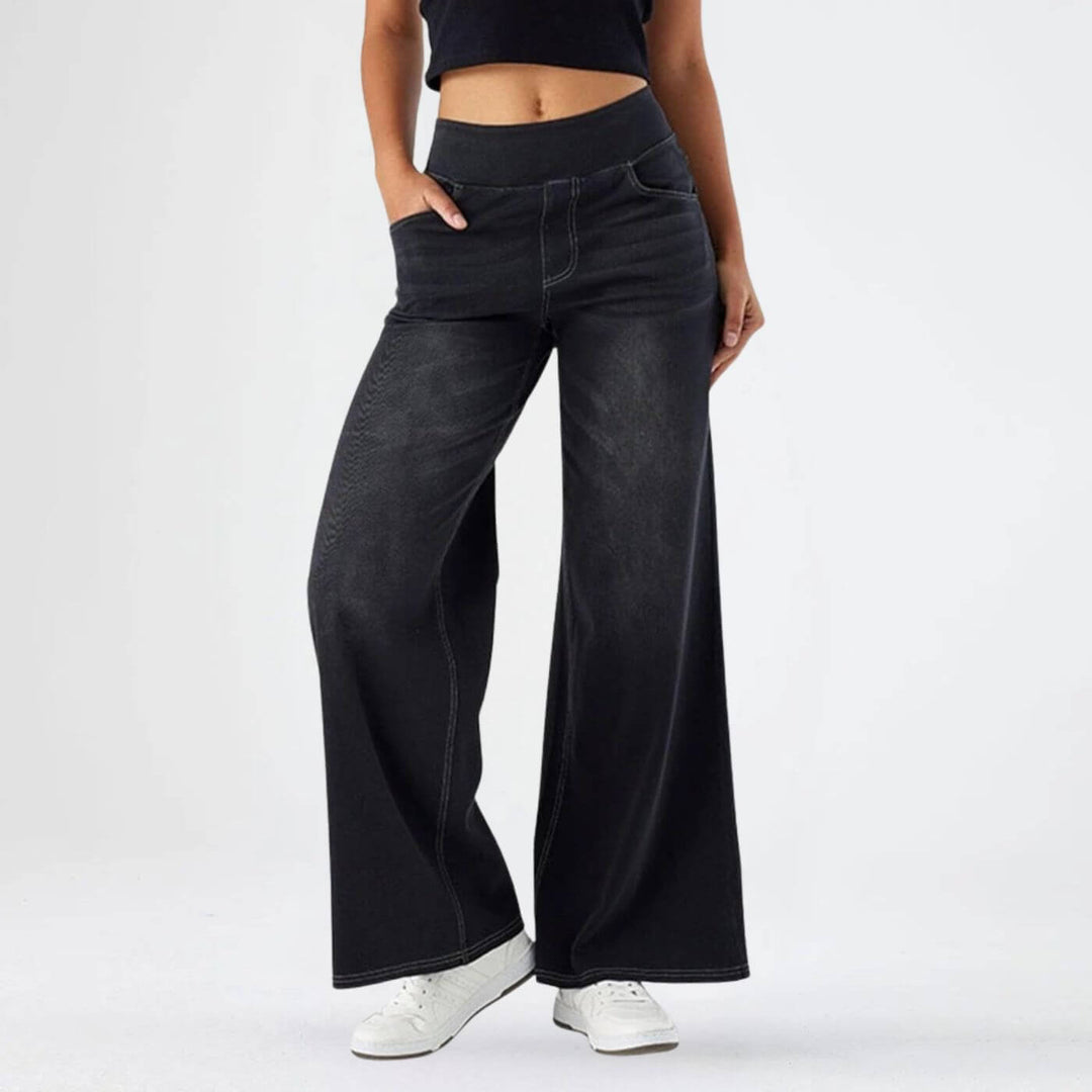 Emery - Elastic Waist Comfortable Wide Leg Pants