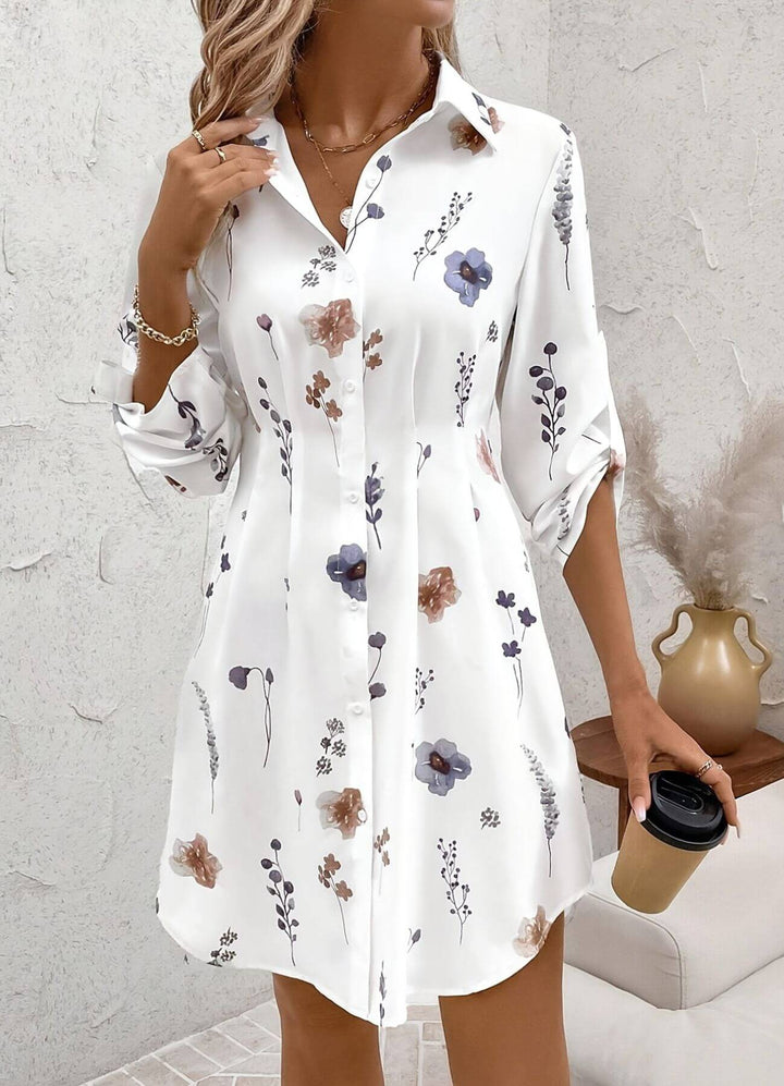 Emilee – Elegant Button Down Floral Dress