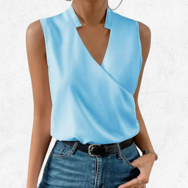 Georgia – Classic Sleeveless V-Neck Blouse (1+1 FREE)