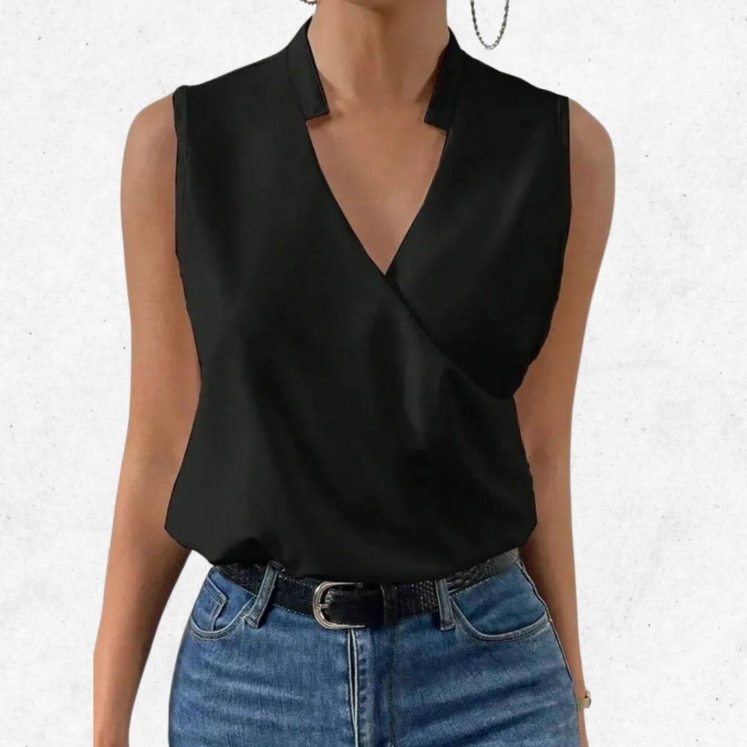 Georgia – Classic Sleeveless V-Neck Blouse (1+1 FREE)