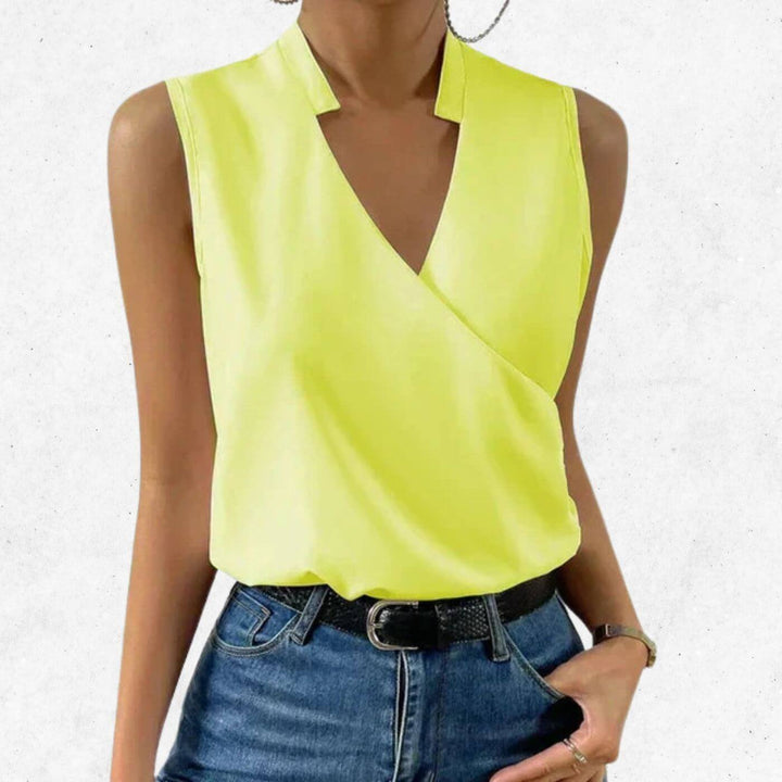 Georgia – Classic Sleeveless V-Neck Blouse (1+1 FREE)