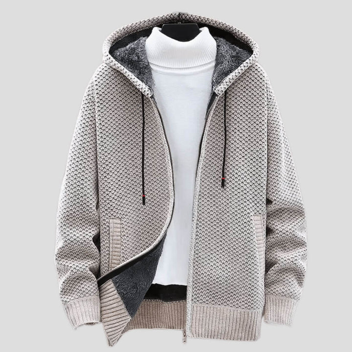Jake - Winter Fleece Lined Knitted Hoodie Jacket