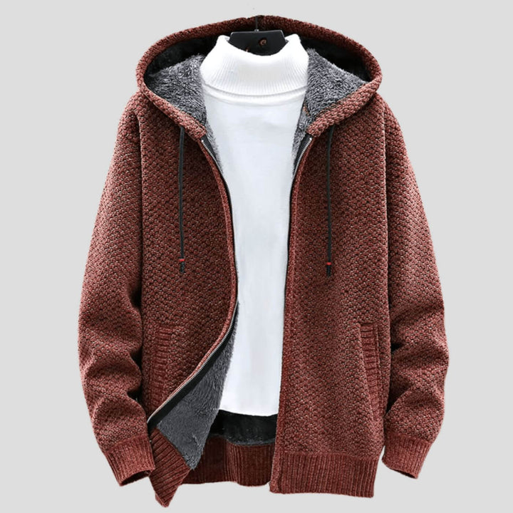 Jake - Winter Fleece Lined Knitted Hoodie Jacket