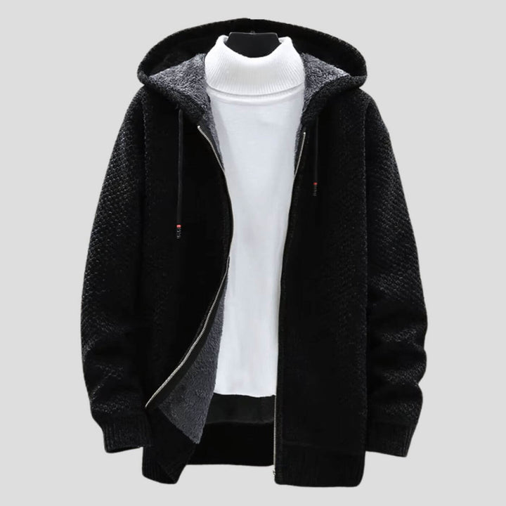 Jake - Winter Fleece Lined Knitted Hoodie Jacket
