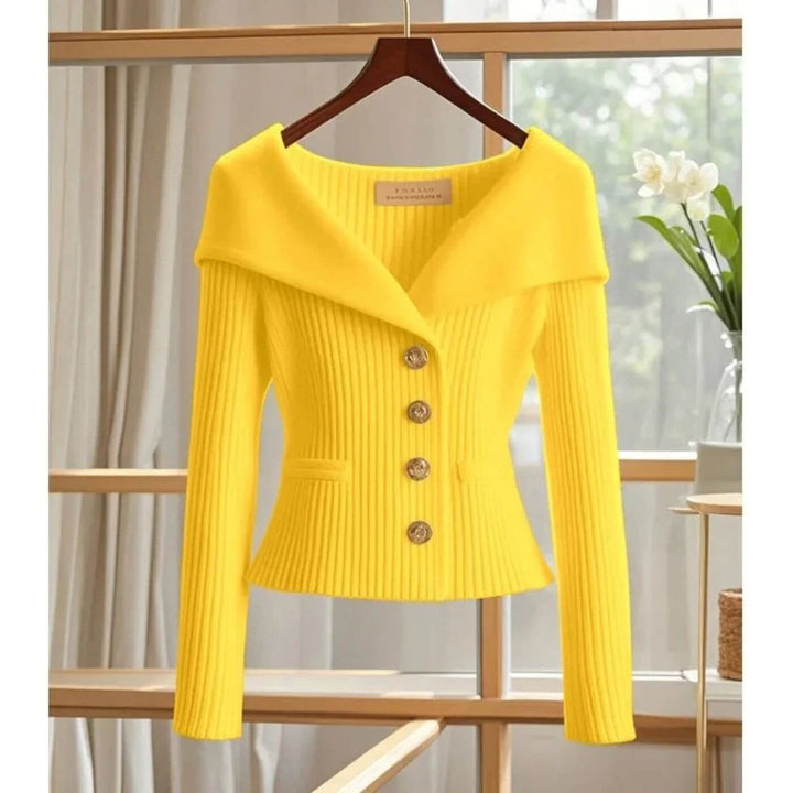 Josefine - Comfortable Ribbed Long Sleeve Cardigan