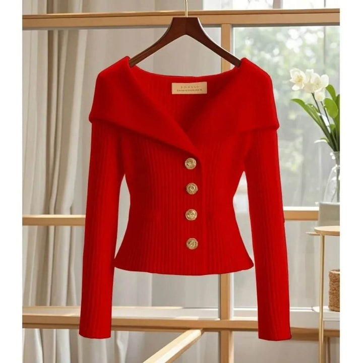 Josefine - Comfortable Ribbed Long Sleeve Cardigan