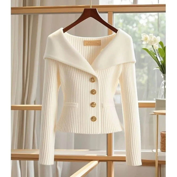 Josefine - Comfortable Ribbed Long Sleeve Cardigan