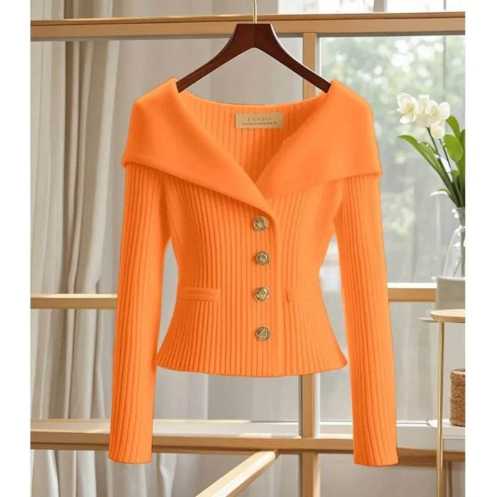 Josefine - Comfortable Ribbed Long Sleeve Cardigan