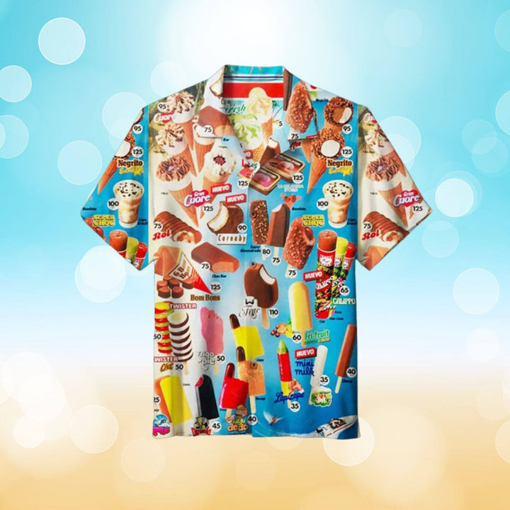 Kai – Ice Cream Print Comfortable Summer Shirt
