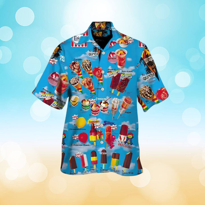 Kai – Ice Cream Print Comfortable Summer Shirt