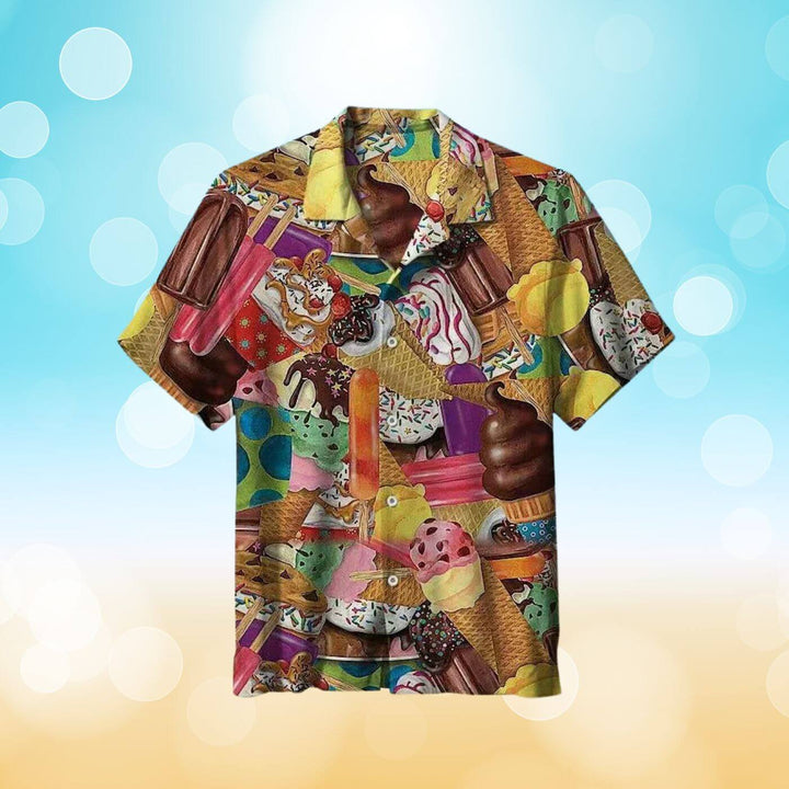 Kai – Ice Cream Print Comfortable Summer Shirt