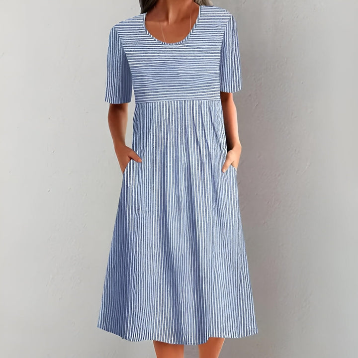 Kaylene - Elegant Striped Midi Dress